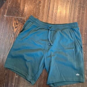 Alo mens sweatshorts teal